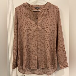 Adrianna Papell Beige Patterned Blouse